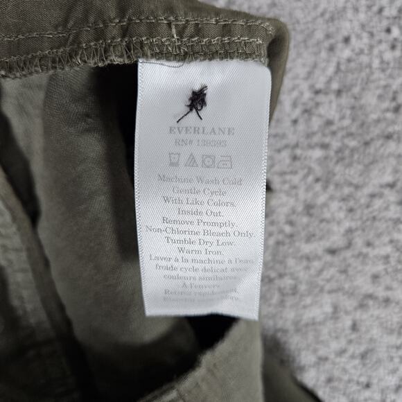 Everlane Pants Womens 10 Green Linen Way High Drape Pants Wide Leg Beach Summer - Picture 4 of 10